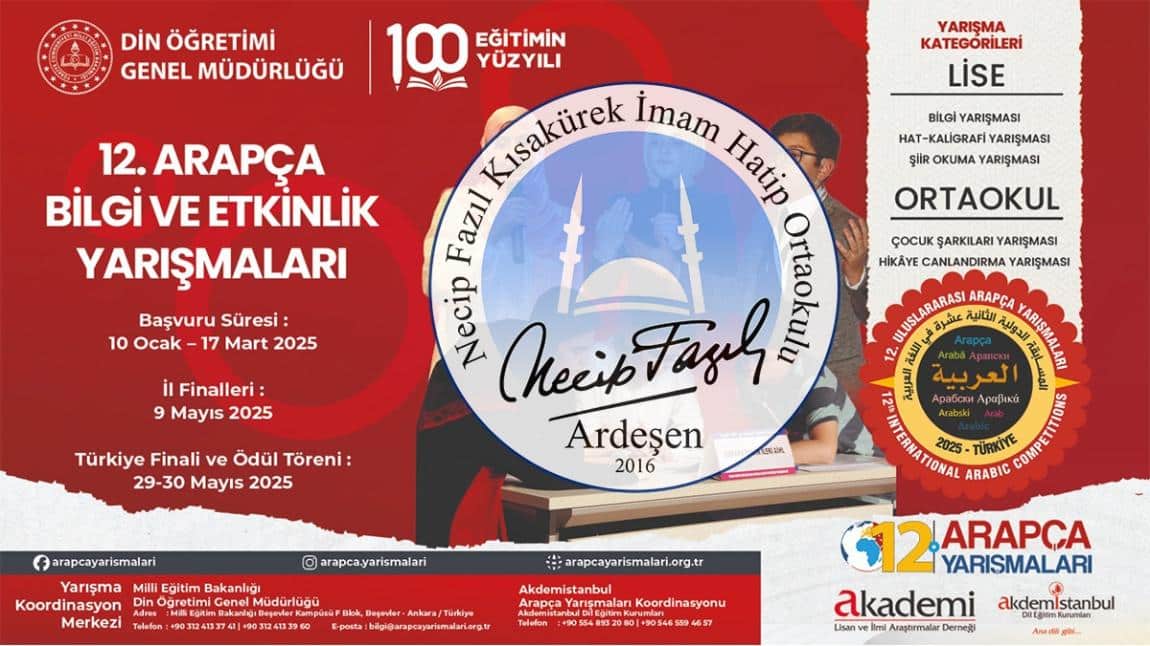 Arapça Etkinlik Yarışması Bölge Finalinde Başarılı Olduk